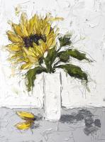 Sunflower In White by Christie Younger